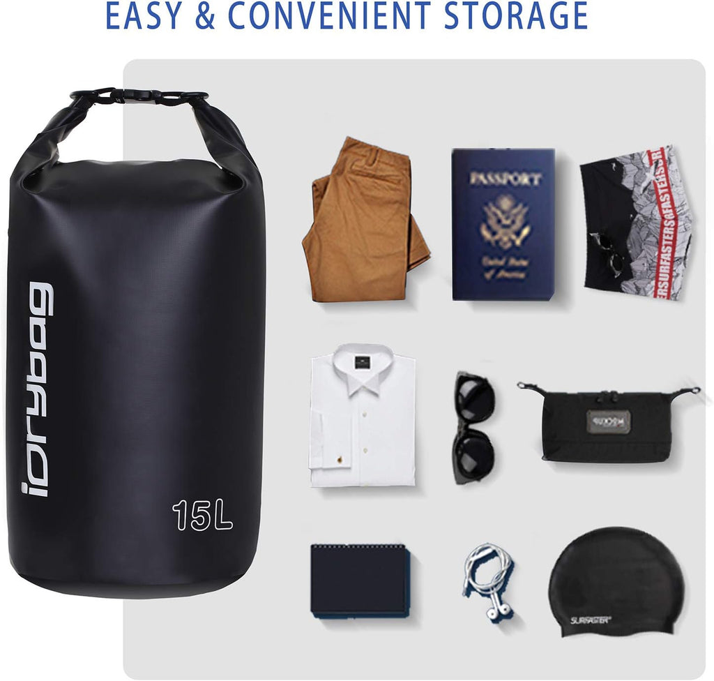 Dry Bag for Kayaking Waterproof 2L/5L/10L/15L/20L, Small Dry Sack Waterproof Bag for Boating